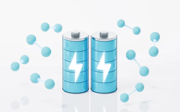 Fast Charge Battery White Background Energy Technology Concept Rendering Digital — Stock Photo, Image