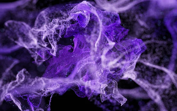抽象波粒子 拡散粉末 3Dレンダリング デジタルドローイング — ストック写真