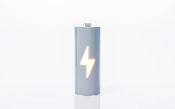 Batteria Ricarica Rapida Sfondo Bianco Concetto Tecnologia Energetica Rendering Disegno — Foto Stock