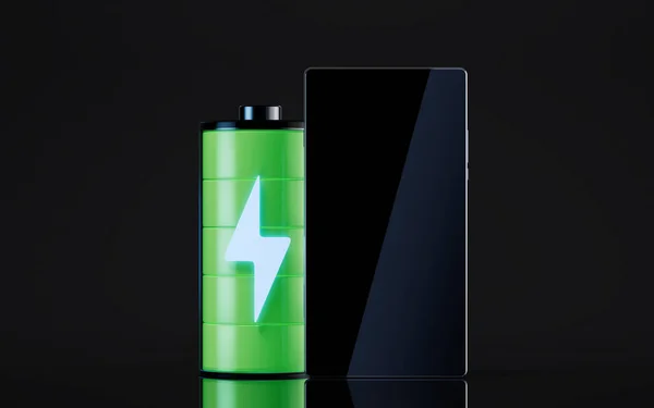 Telefone Celular Bateria Renderização Desenho Digital — Fotografia de Stock