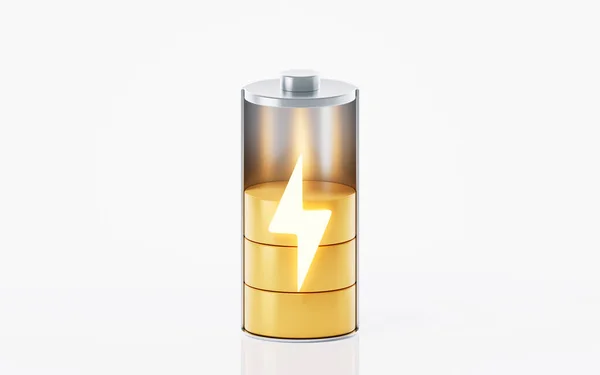 Bateria Carga Rápida Fundo Branco Conceito Tecnologia Energia Renderização Desenho — Fotografia de Stock