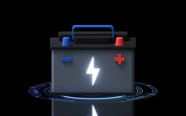 Akumulator Energii Akumulatora Samochodowego Energii Elektrycznej Renderowania Rysunek Cyfrowy — Zdjęcie stockowe