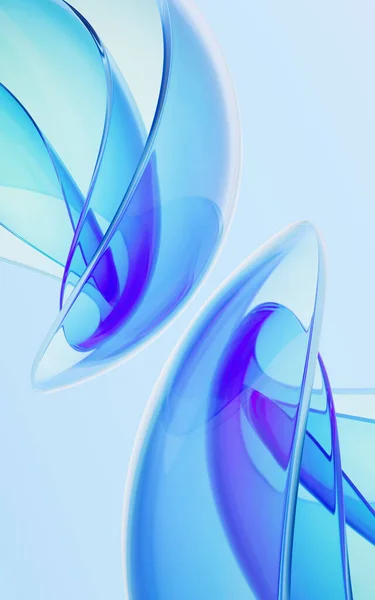 Vidro Curva Transparente Gradiente Renderização Desenho Digital — Fotografia de Stock