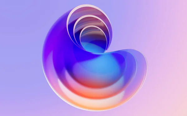 Transparentes Kurvenförmiges Glas Darstellung Digitale Zeichnung — Stockfoto