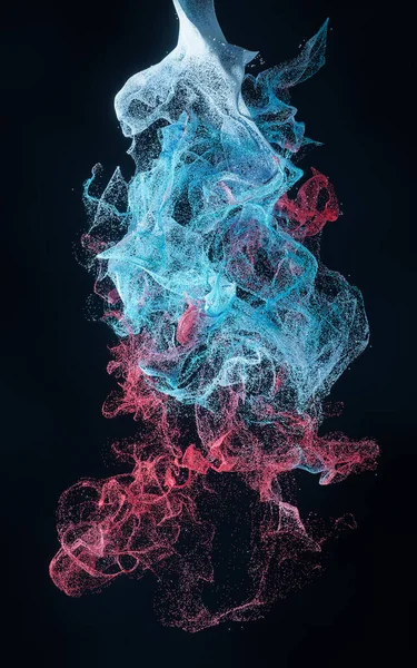 抽象波粒子 拡散粉末 3Dレンダリング デジタルドローイング — ストック写真