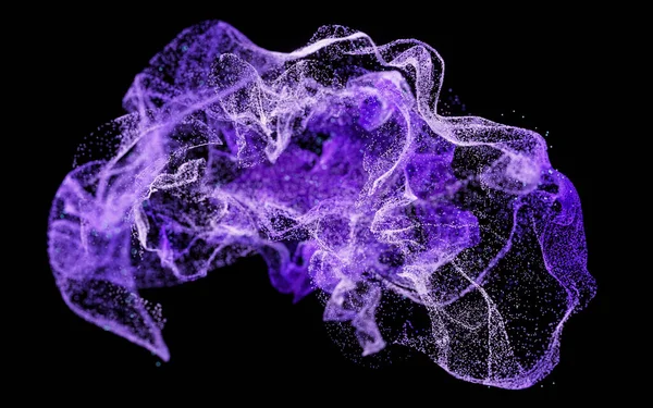 Αφηρημένα Σωματίδια Κύματος Διάχυτη Σκόνη Απόδοση Ψηφιακό Σχέδιο — Φωτογραφία Αρχείου
