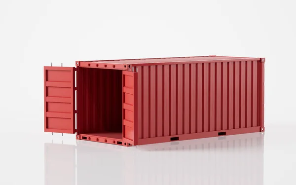 Frachtcontainer Fracht Und Export Rendering Digitale Zeichnung — Stockfoto