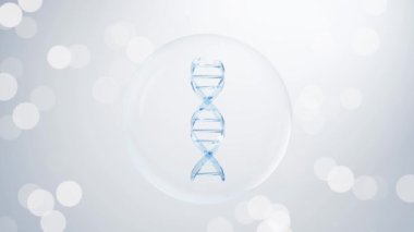 Beyaz arkaplanlı DNA, 3D görüntüleme.