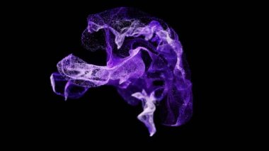 Soyut dalga parçacıkları, dağıtım tozu, 3 boyutlu görüntüleme.