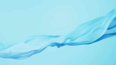 Cyan kumaş arka planı, 3D görüntüleme. Hareket grafiği.