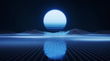 Dijital uzay ve ay ışığı, 3D görüntüleme. Hareket grafiği.