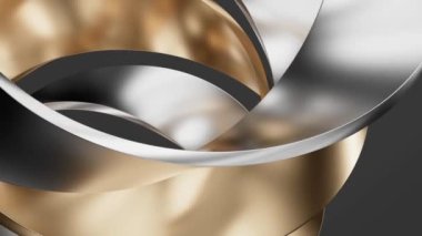 Metalik eğri geometri arka planı, 3 boyutlu görüntüleme. Hareket grafiği.