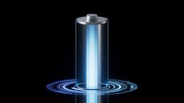 Batteria Ricarica Rapida Sfondo Nero Concetto Tecnologia Energetica Rendering Grafico — Video Stock