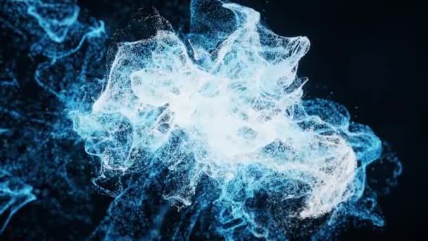 Абстрактні Хвильові Частинки Дифузний Порошок Рендеринг Графічний Рух — стокове відео