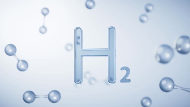 Hidrogênio Moléculas Renderização Gráfico Movimento — Vídeo de Stock