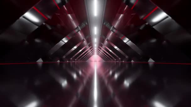 Túnel Escuro Com Luz Brilhante Iluminado Renderização Gráfico Movimento — Vídeo de Stock