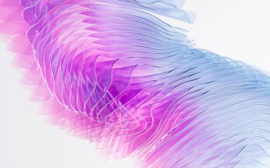 Gradyan çok katmanlı cam arka plan, 3 boyutlu görüntüleme. Dijital çizim.