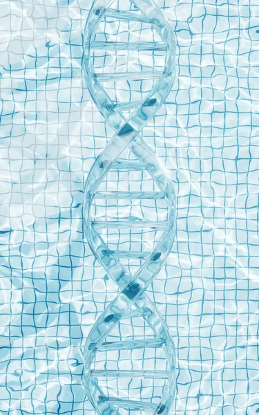 Dna Water Surface Background Rendering Digital Drawing — Stock Photo, Image