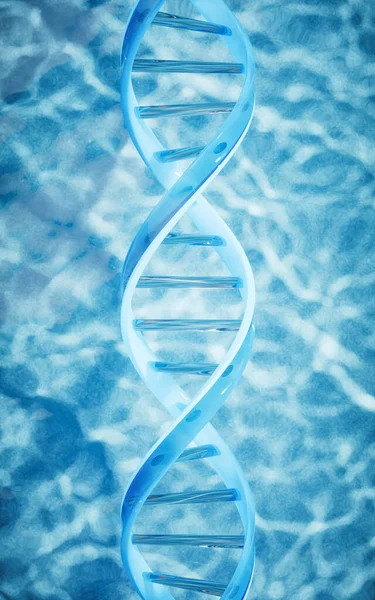 Dna Water Surface Background Rendering Digital Drawing — Stock Photo, Image