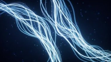 Abstract wave gradient curves and particles, 3d rendering.