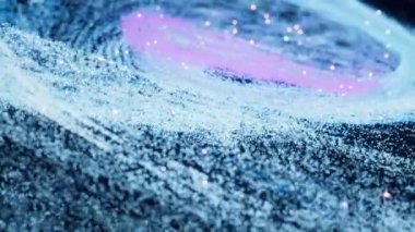 Colorful nebula with density glowing particles, 3d rendering.