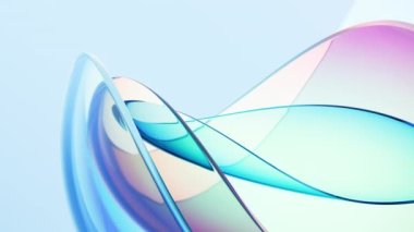 Gradient transparent curve glass, 3d rendering.