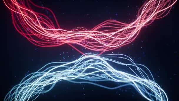 Abstract Wave Gradient Curves Particles Rendering — Stockvideo