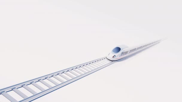White High Speed Railway Bullet Train Rendering — Stok video