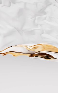 Flowing wave multilayer background, 3d rendering. Digital drawing.