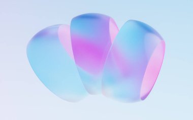 Gradient transparent geometry background, 3d rendering. Digital drawing.