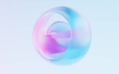 Gradient transparent geometry background, 3d rendering. Digital drawing.