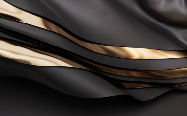 Flowing wave multilayer background, 3d rendering. Digital drawing.