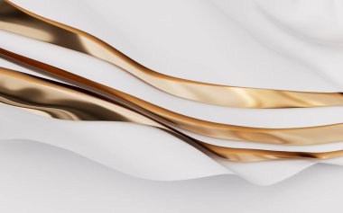 Flowing wave multilayer background, 3d rendering. Digital drawing.