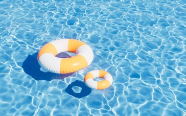 Inflatable swimming ring, summer and swimming themes, 3d rendering. Digital drawing.