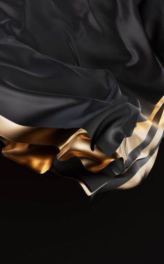 Flowing wave multilayer background, 3d rendering. Digital drawing.