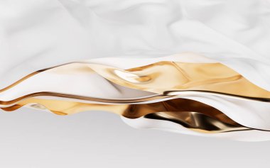 Flowing wave multilayer background, 3d rendering. Digital drawing.