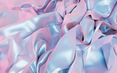 Flowing wave multilayer background, 3d rendering. Digital drawing.