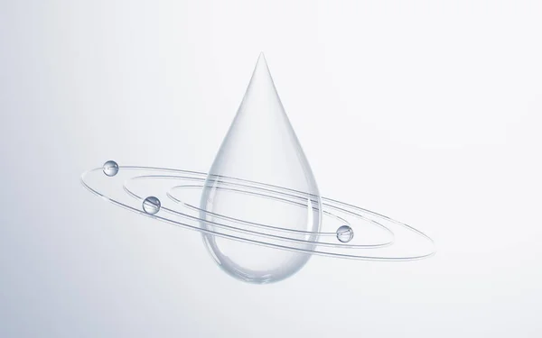 Transparent Water Drop White Background Rendering Digital Drawing —  Fotos de Stock