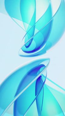 Gradient transparent curve glass, 3d rendering.