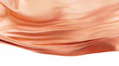 Smooth wave cloth background with alpha channel, 3d rendering.