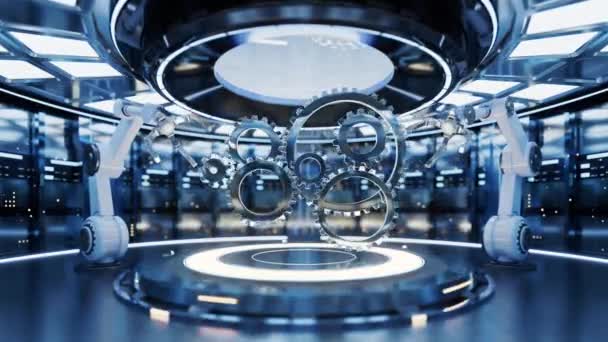 Bras Engrenages Mécaniques Concept Fabrication Intelligent Rendu — Video