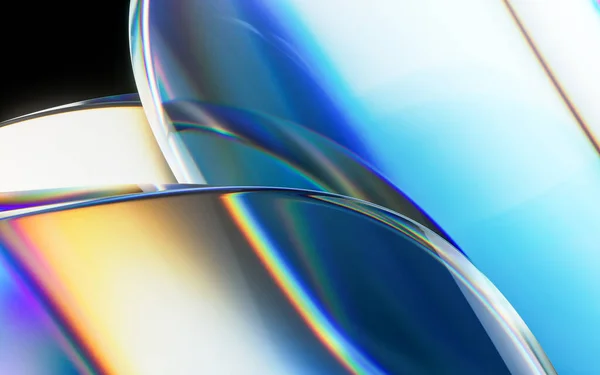 stock image Colorful curve glass with dispersion, 3d rendering. Digital drawing.