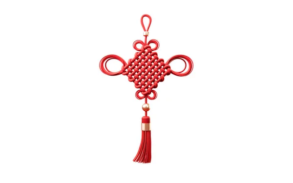 Chinese knot with oriental ancient style, 3d rendering. Digital drawing.