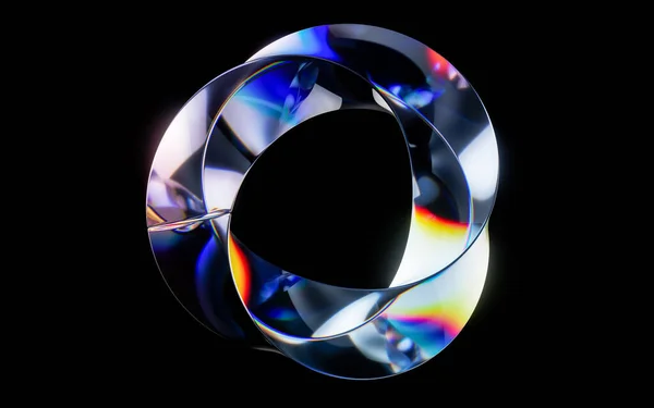 Vidrio Curva Colorido Con Dispersión Renderizado Dibujo Digital — Foto de Stock
