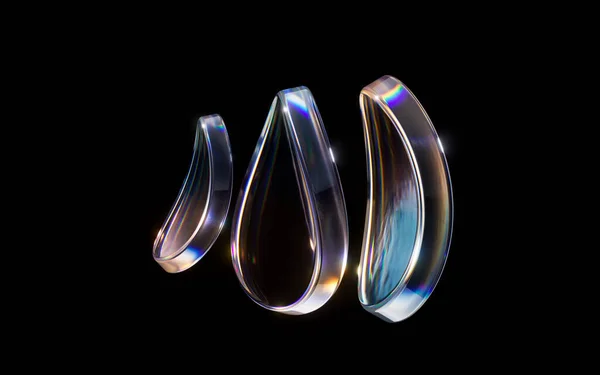 色彩斑斓的曲线玻璃 3D渲染 数字绘图 — 图库照片