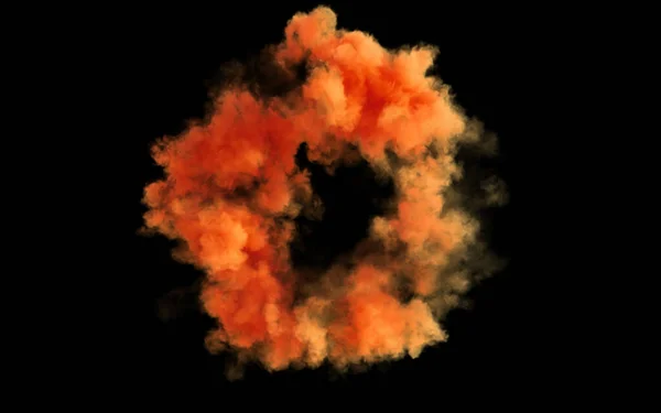 Πορτοκαλί Καπνός Μαύρο Φόντο Απόδοση Ψηφιακό Σχέδιο Φωτογραφία Αρχείου