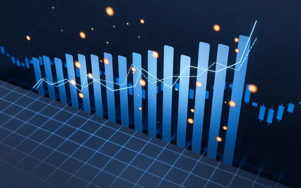 Statistisk Diagram Med Forretningsøkonomisk Konsept Utførelse Digital Tegning – stockfoto