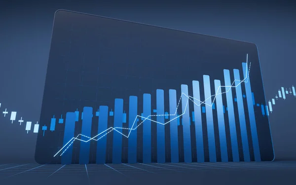 Статистический График Концепцией Финансирования Бизнеса Рендеринг Цифровой Рисунок — стоковое фото