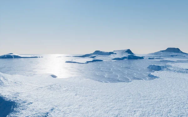 Terra Gelo Com Padrão Rachadura Renderização Desenho Digital Computador — Fotografia de Stock