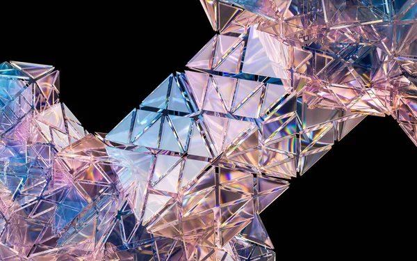 Geometri Glass Med Farger Gjengivelse Digital Tegning – stockfoto